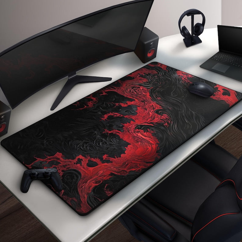Gothic Flame - Cool Red & Black Mousepad