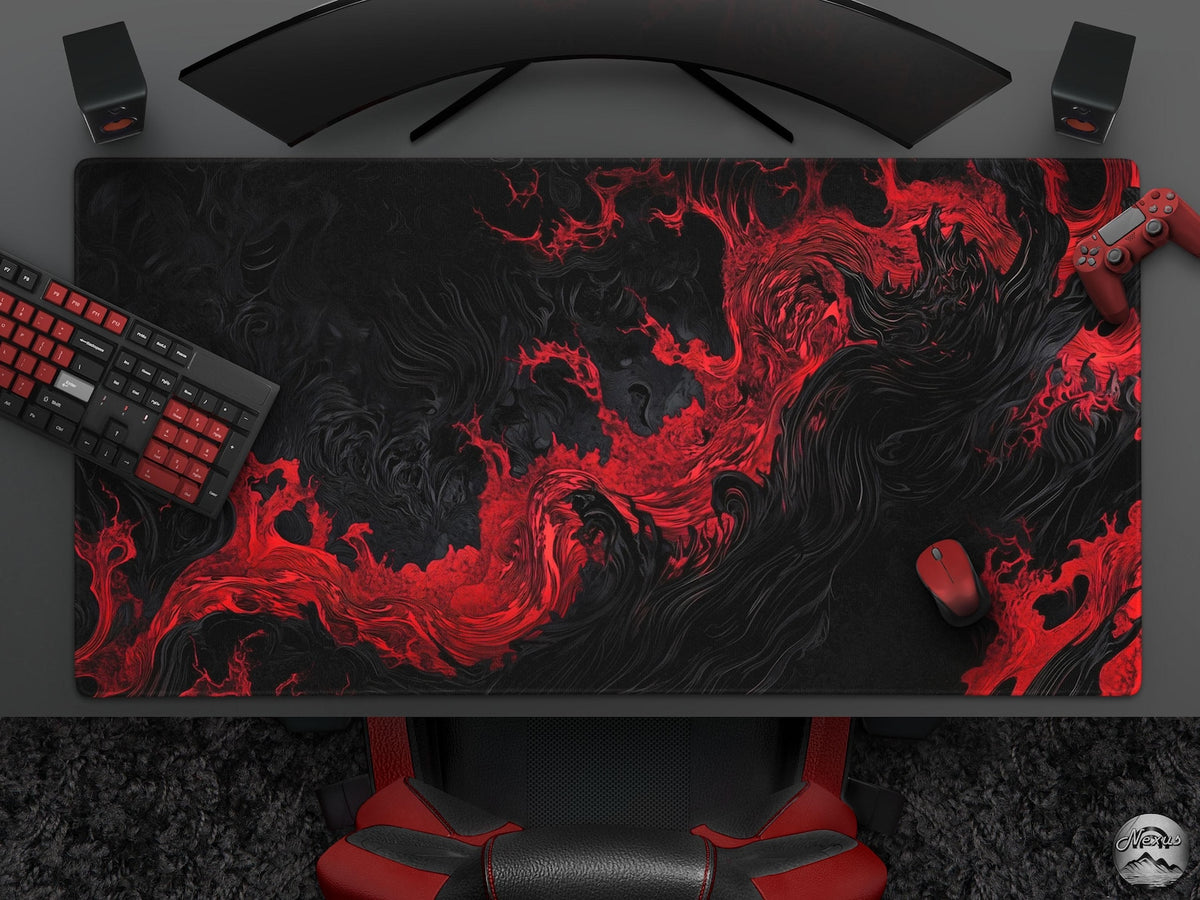 Gothic Flame - Cool Red & Black Mousepad