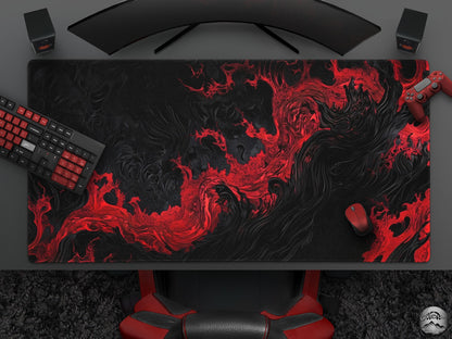 Gothic Flame - Cool Red & Black Mousepad