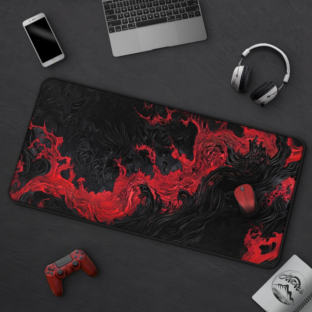 Gothic Flame - Cool Red & Black Mousepad