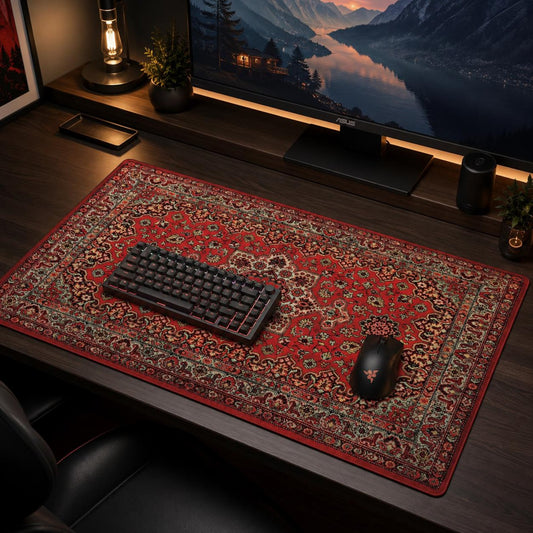 Red Oriental Gaming Mouse Pad