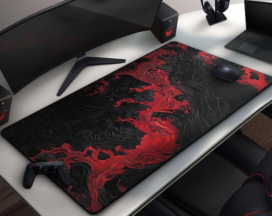 Gothic Flame - Cool Red & Black Mousepad