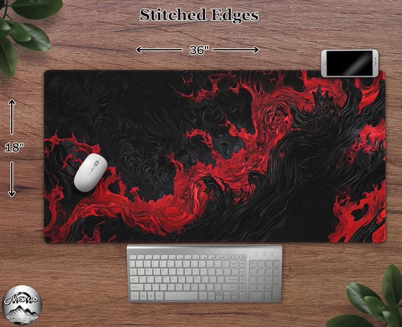 Gothic Flame - Cool Red & Black Mousepad
